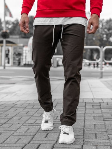 Pantaloni joggers bărbați maro Bolf 1121