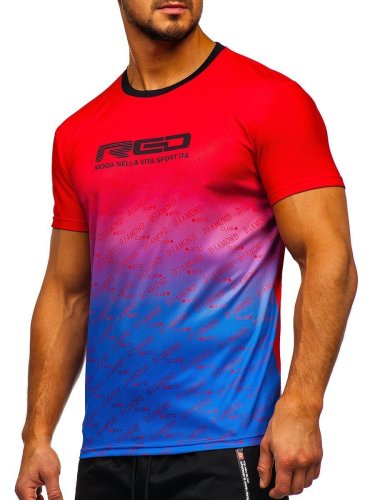Tricou cu imprimeu bărbați roșu Bolf ks2064