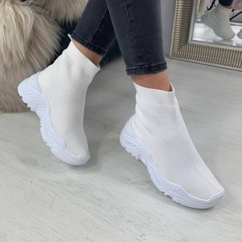  sneakersi dama textil albi sinlere b3850 