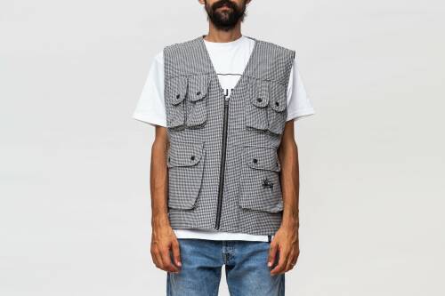 Houndstooth work vest