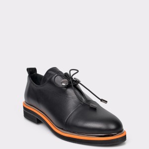 Pantofi flavia passini negri, rc623, din piele naturala