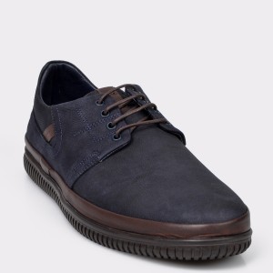 Pantofi otter bleumarin, m5313, din nabuc