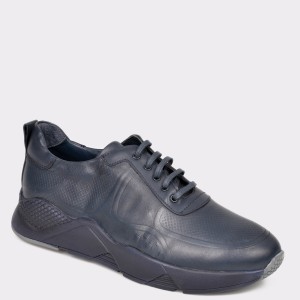 Pantofi otter bleumarin, m5432, din piele naturala
