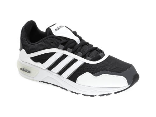Pantofi sport adidas alb-negru, 90s runner, din material textil