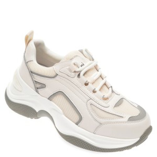 Pantofi sport flavia passini albi, 259, din material textil si piele naturala