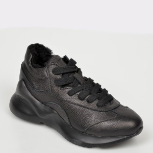 Pantofi sport flavia passini negre, 0637908, din piele naturala