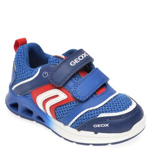 Pantofi sport geox albastri, b022pa, din piele ecologica