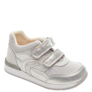 Pantofi sport geox argintii, b840la, din material textil si piele naturala