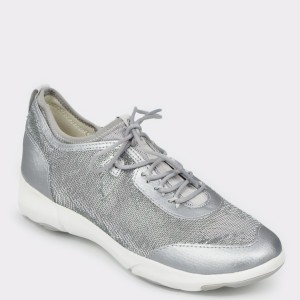 Pantofi sport geox argintii, d92bha, din material textil