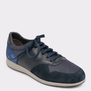 Pantofi sport geox bleumarin, u926na, din piele ecologica 