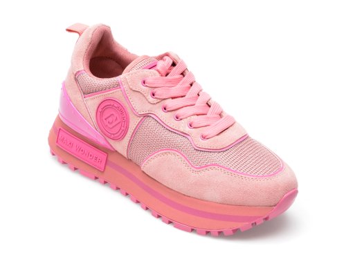 Pantofi sport liu jo roz, maxwo52, din material textil si piele intoarsa