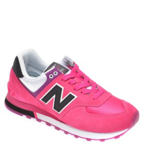 Pantofi sport new balance roz, wl574, din piele intoarsa