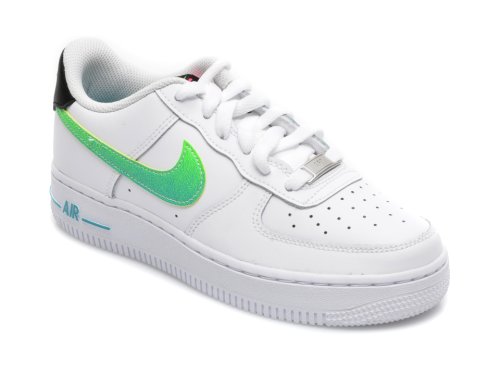 Pantofi sport nike albi, air force 1 lv8 1 (gs), din piele ecologica