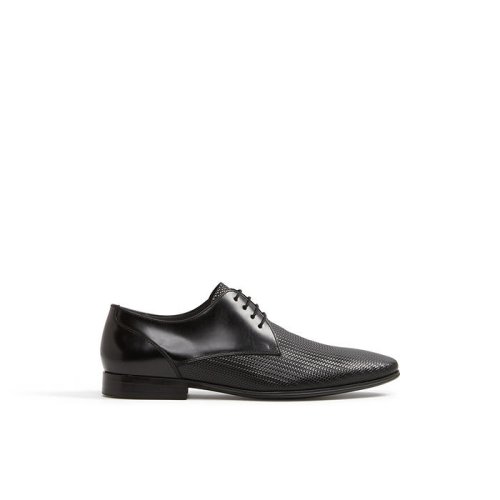 Pantofi eleganti negri, pentru barbati, aldo lentina, din piele naturala