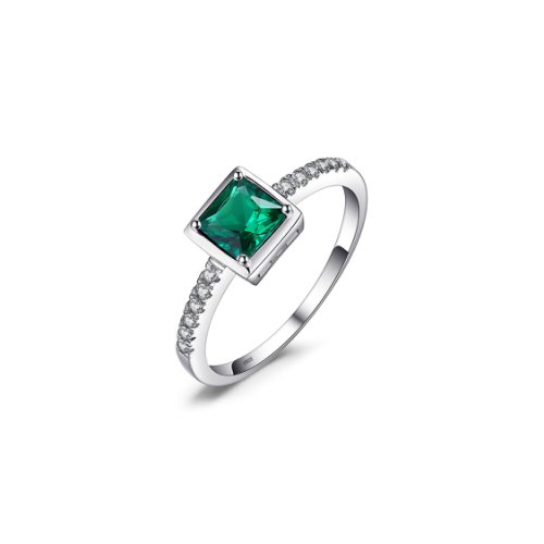 Inel din argint elegant square emerald