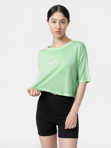 Tricou crop top oversize de yoga pentru femei