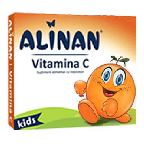 Alinan vitamina c kids (aroma de portocale) 20cpr masticabile