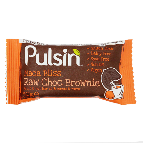 Baton organic cu maca si cacao brownie 50gr pulsin 