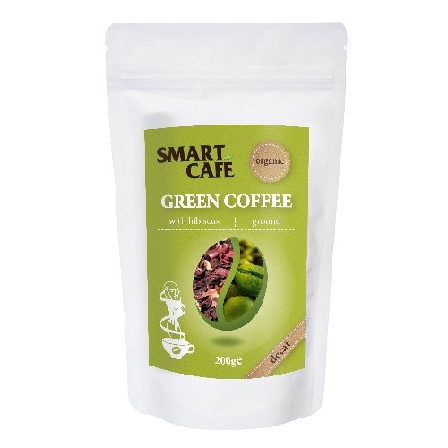Cafea verde macinata decofeinizata cu hibiscus bio 200gr