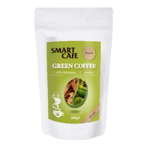 Cafea verde macinata decofeinizata cu scortisoara bio 200gr