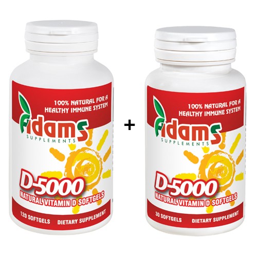 Pachet vitamina d-5000 120cps.+ 30cps. gratuit