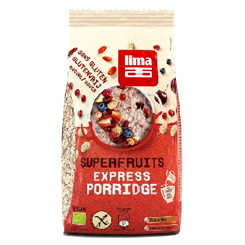 Porridge express cu superfructe fara gluten eco 350g lima