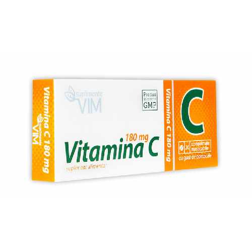Vitamina c 180 mg 20 cpr. cu gust de portocale suplimente vim
