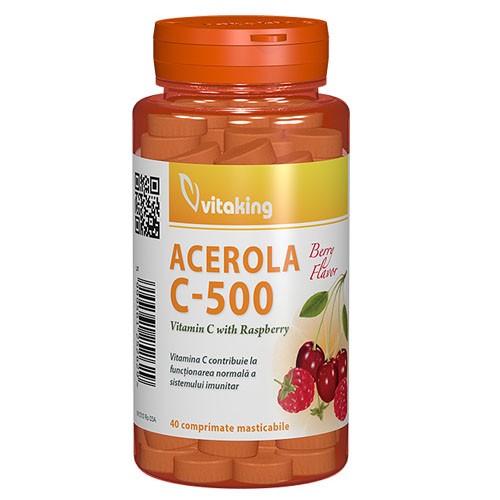 Vitamina c-500 cu acerola 40cpr masticabile vitaking