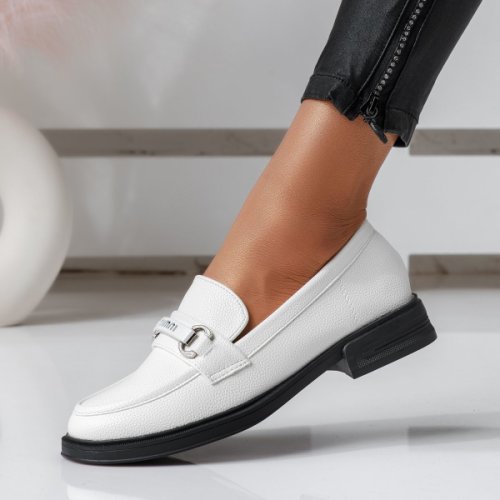 Pantofi casual dama ellie albi #16436