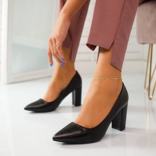 Pantofi dama cu toc sepho negri #471m