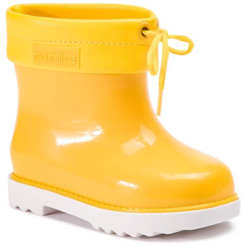 Cizme de cauciuc melissa - mini melissa rain boot bb 32424 white/yellow 52010