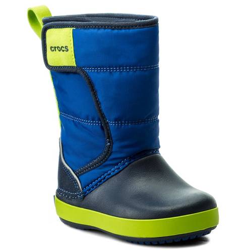 Cizme de zăpadă crocs - lodgepoint snow boot k 204660 blue jean/navy