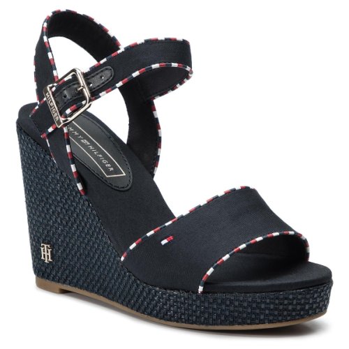Espadrile tommy hilfiger - corporate detail high wedge fw0fw04174 midnight 403