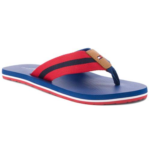 Flip flop tommy hilfiger - beach sandal with stripes fm0fm01597 monaco blue 408