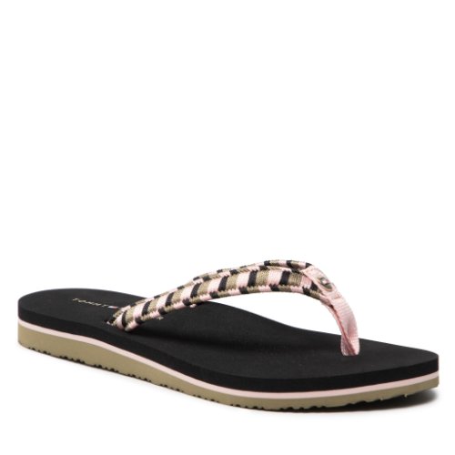 Flip flop tommy hilfiger - woven webbing flat beach sandal fw0fw06426 black bds
