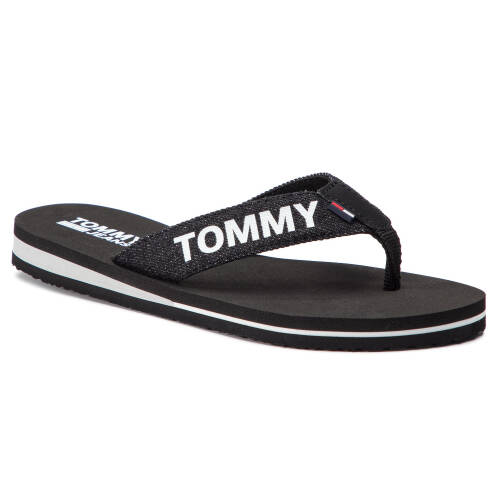 Flip flop tommy jeans - denim beach sandal en0en00473 black 990