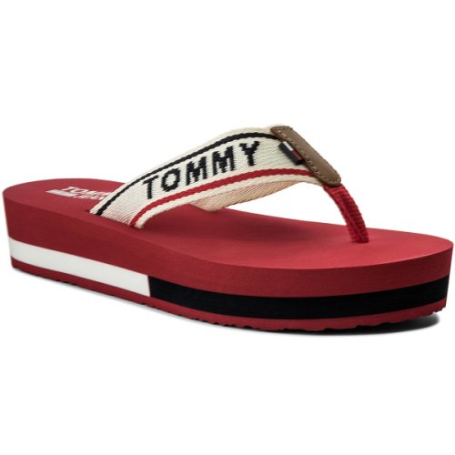 Flip flop tommy jeans - mid beach sandal en0en00069 tango red 611