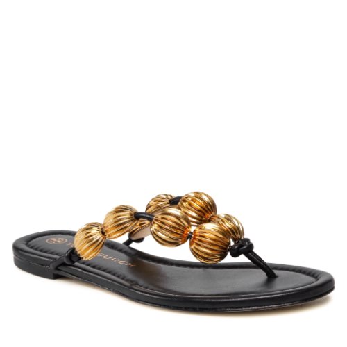 Flip flop tory burch - capri beaded sandal 89384 perfect black/gold 006