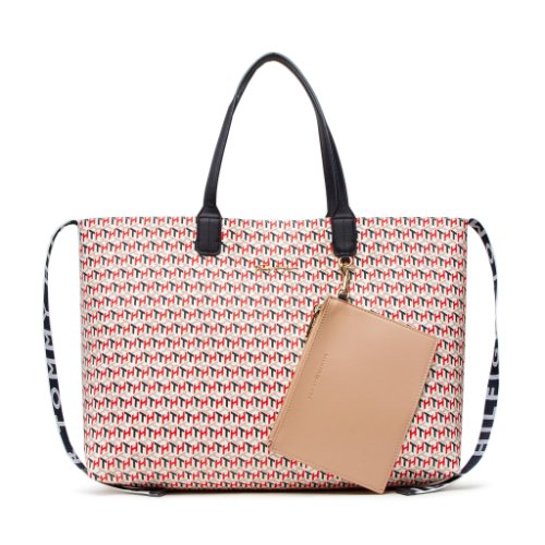 Geantă tommy hilfiger - iconic tommy tote mono corp aw0aw11327 0kq