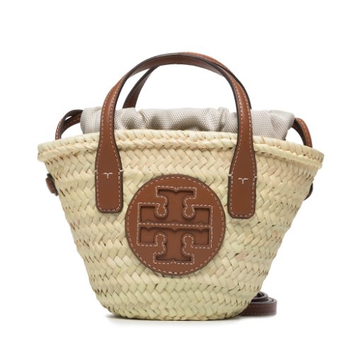 Geantă tory burch - ella straw mini basket 90863 natural/classic cuoio 928