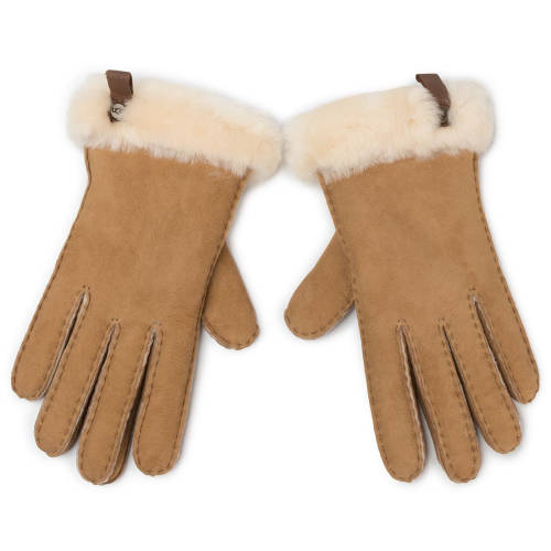Mănuși ugg - w shorty glove w leather trim 17367 chestnut