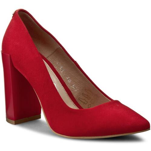 Pantofi baldaccini - 596100-7 czerwony zamsz