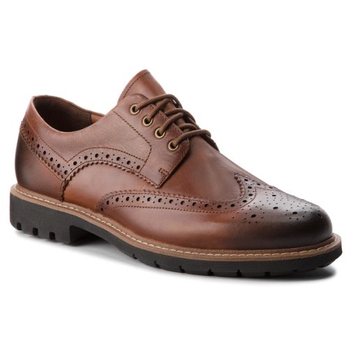 Pantofi clarks - batcombe wing 261271917 dark tan leather