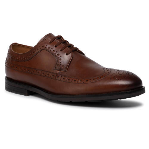 Pantofi clarks - ronnie limit 261438137 british tan leather