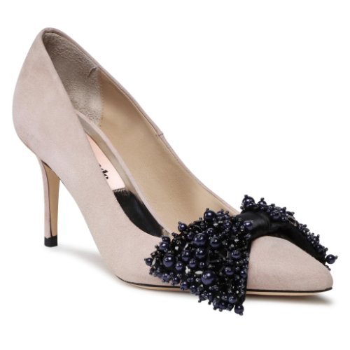 Pantofi cu toc subțire custommade - aljo crystal bow 999621013 fawn 604
