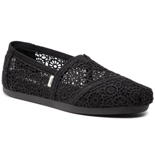 Pantofi închiși toms - alpargata 10016254 black moroccan crochet