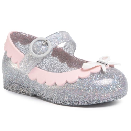 Pantofi melissa - mini melissa sweet love ii bb 32869 silver clear glitter/pink 53578