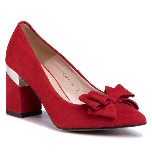 Pantofi sagan - 4095 czerwony welur