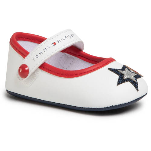 Pantofi Tommy Hilfiger - ballerina t0a3-30591-0886 white/blue/red y003