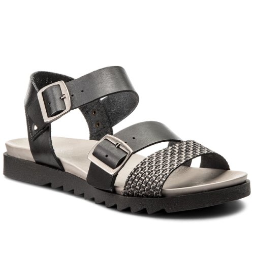 Sandale edeo - 3152-824/t6 czarny/srebro